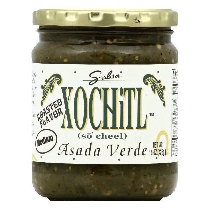Xochitl Medium Asada Verde Salsa, 15 OZ (Pack of 6)