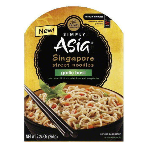 Simply Asia Garlic Basil Medium Singapore Street Noodles, 9.24 Oz (Pack of 6)
