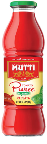 Mutti Puree Basil Passat Tomato, 24.5 OZ (Pack of 12)