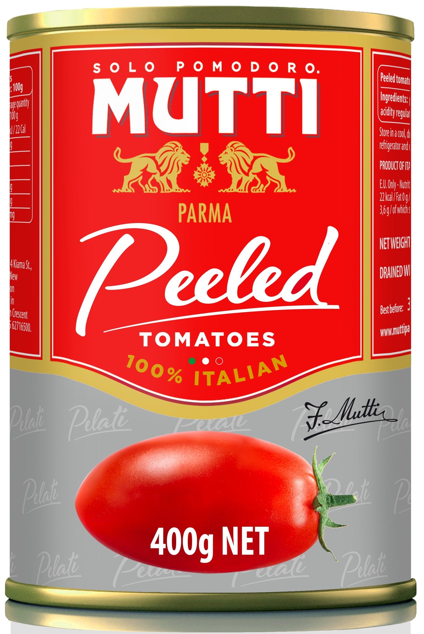 Mutti Peeled Tomato, 14 OZ (Pack of 12)