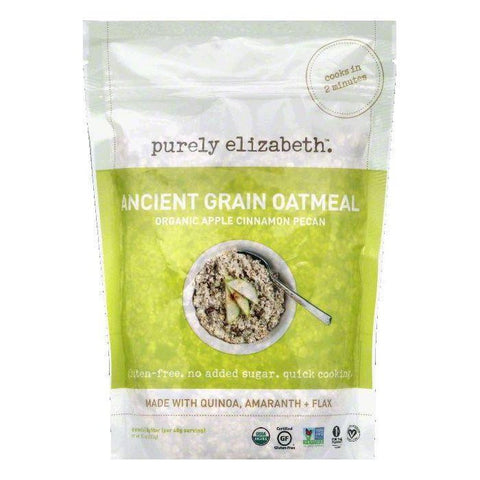 Purely Elizabeth Apple Cinnamon Pecan Organic Ancient Grain Oatmeal, 10 OZ (Pack of 6)