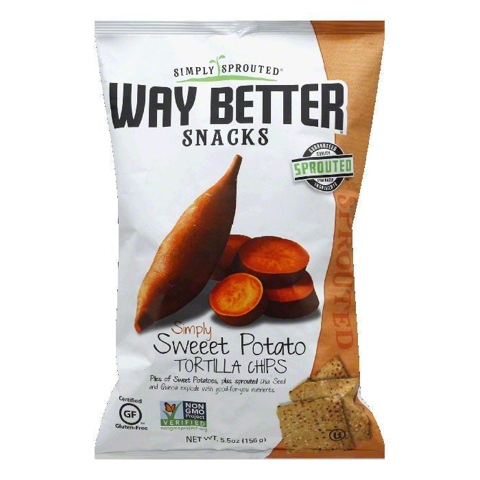 Way Better Snacks Simply Sweet Potato Tortilla Chips, 5.5 OZ (Pack of 12)
