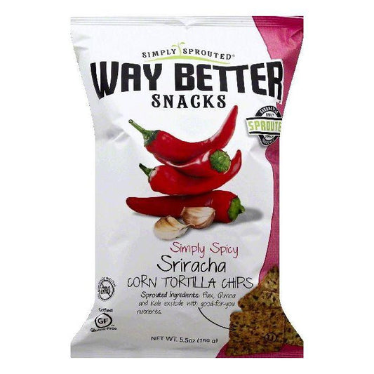 Way Better Simply Spicy Sriracha Corn Tortilla Chips, 5.5 OZ (Pack of 12)