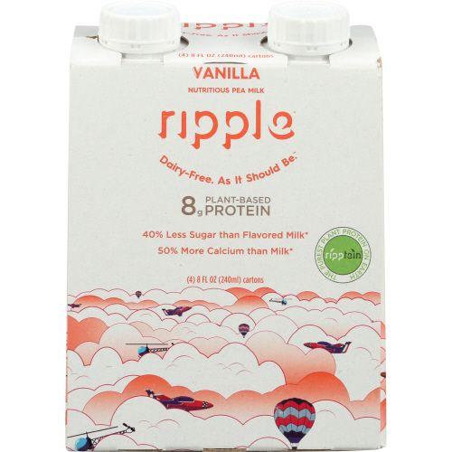 Ripple Vanilla Pea Milk, 32 fl oz (Pack of 4)