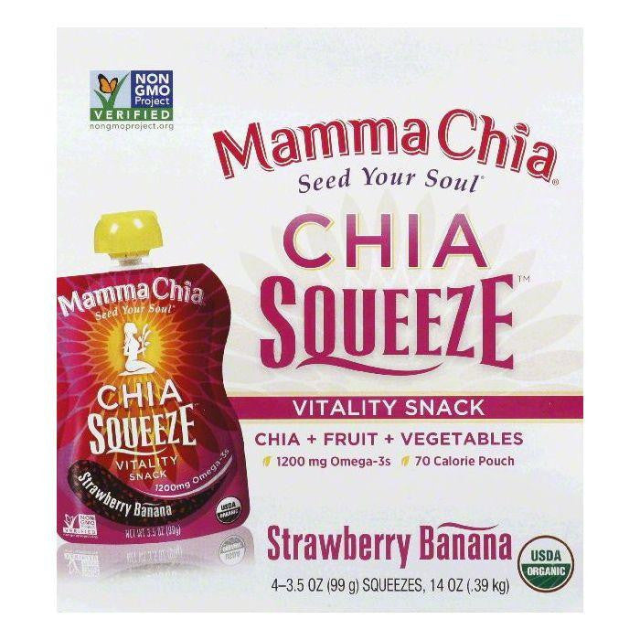 Mamma Chia Strawberry Banana Organic Vitality Snack, 4 ea (Pack of 6)