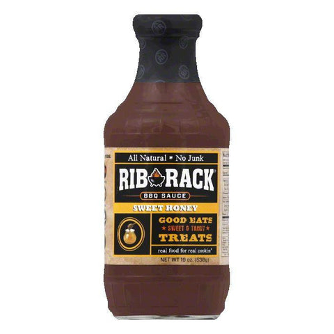 Rib Rack Sweet Honey BBQ Sauce, 19 OZ (Pack of 6)