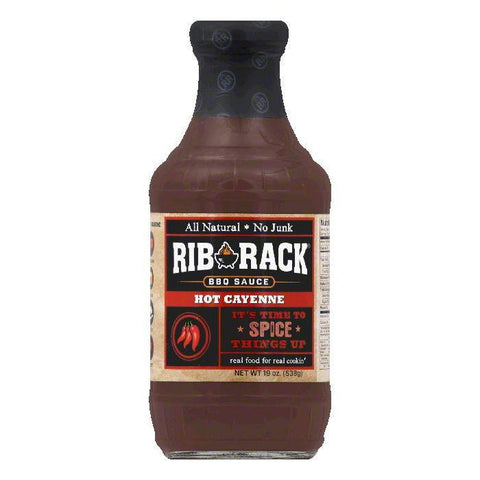 Rib Rack Cayenne Hot BBQ Sauce, 19 OZ (Pack of 6)