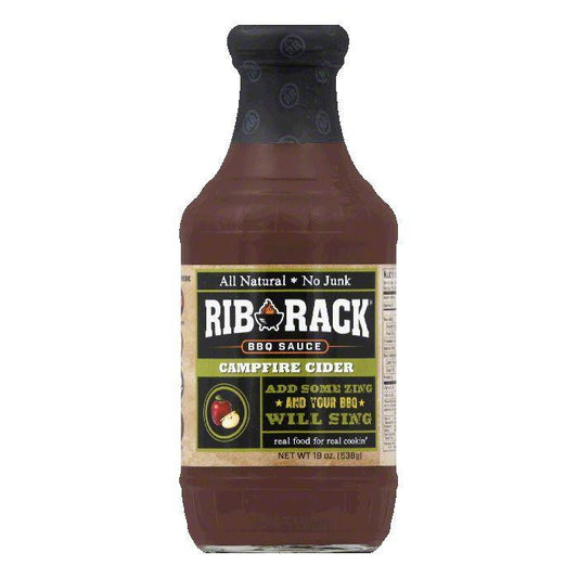 Rib Rack Campfire Cider BBQ Sauce, 19 OZ (Pack of 6)
