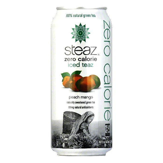 Steaz Peach Mango Ice Tea Zero, 16 FO (Pack of 12)