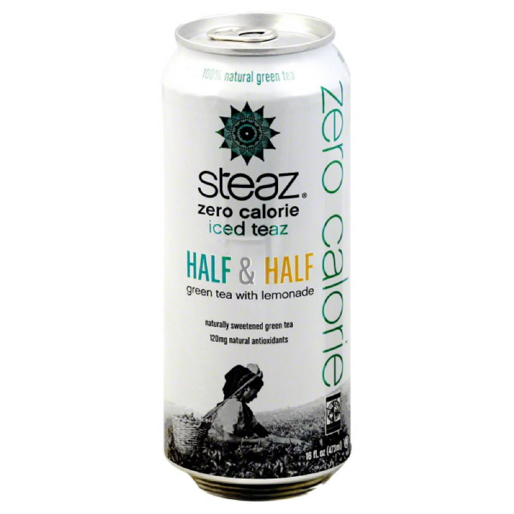Steaz Half & Half Zero Calorie with Lemonade Green Tea, 16 Fo (Pack of 12)