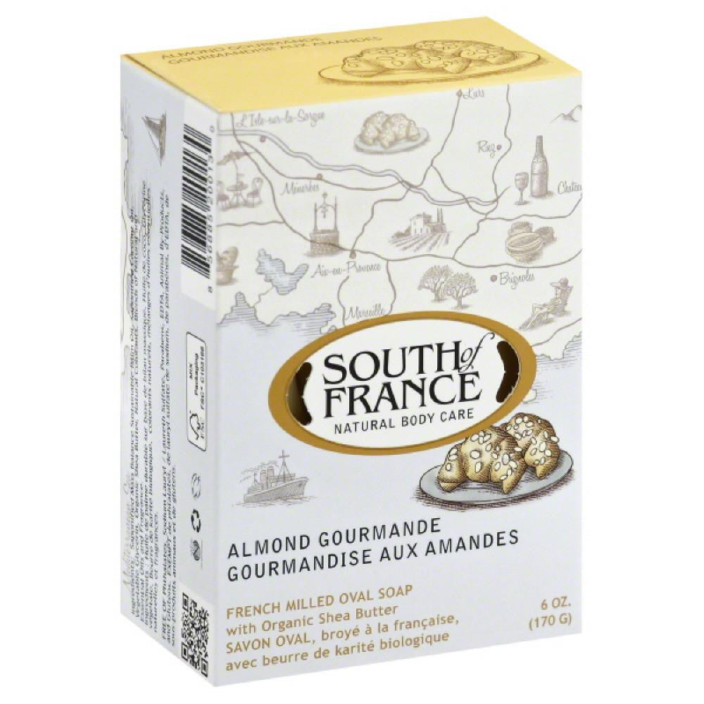 South of France Almond Gourmande French Milled Oval Soap, 6 Oz (Pack of 3)
