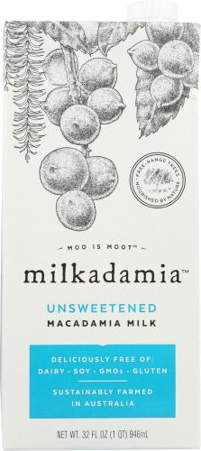 Milkadamia Unsweetened Macadamia Milk, 32fl oz (Pack of 6)
