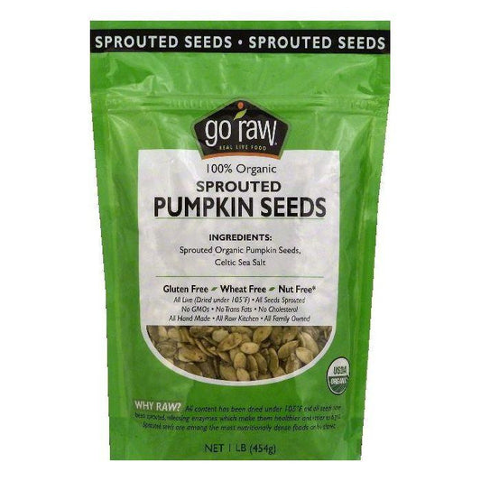 Go Raw 100% Organic Sprouted Pumpkin Seeds, 1 lb (Pack of 6)