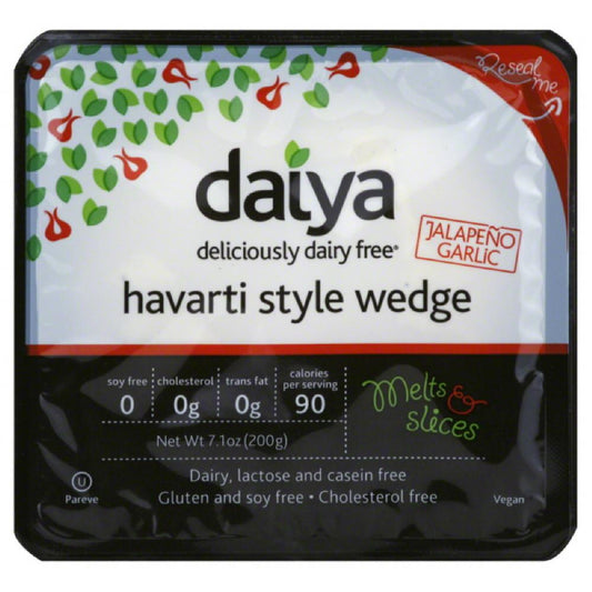 Daiya Jalapeno Garlic Deliciously Dairy Free Havarti Style Wedge, 7.1 Oz (Pack of 8)
