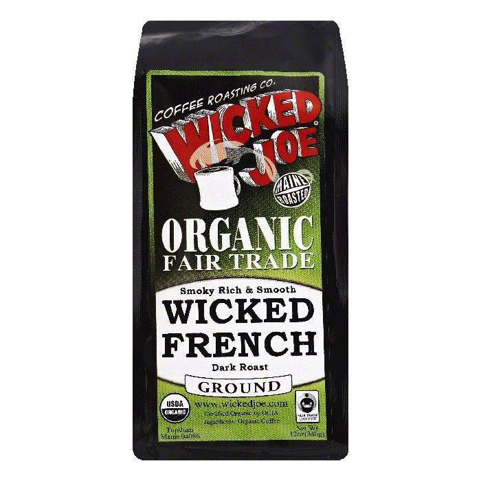 Wicked Joe Wicked French Dark Roast Ground Organic Coffee, 12 OZ (Pack of 6)