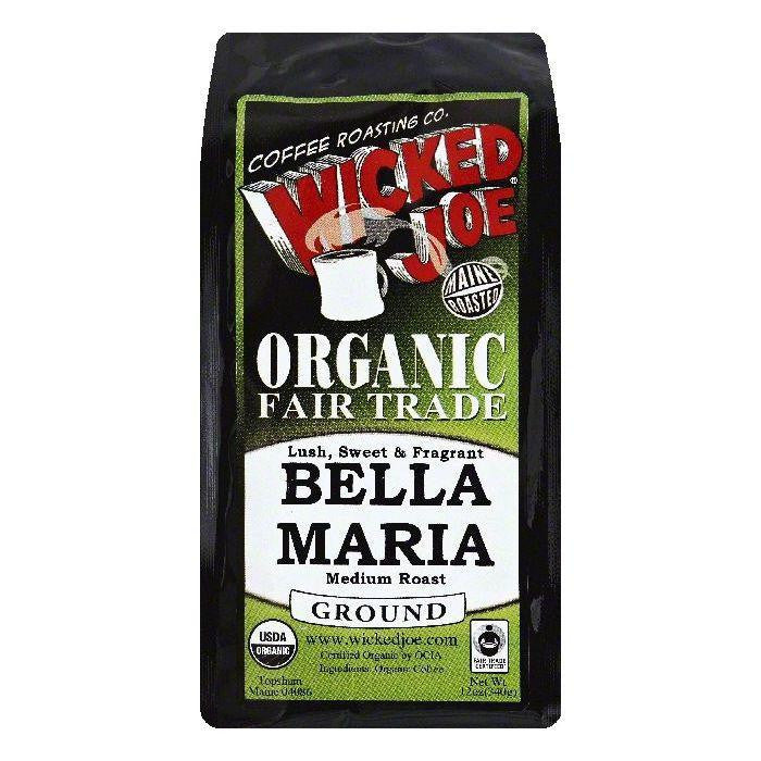 Wicked Joe Bella Maria Medium Roast Ground Organic Coffee, 12 OZ (Pack of 6)