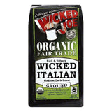 Wicked Joe Wicked Italian Medium Dark Roast Ground Organic Coffee, 12 OZ (Pack of 6)