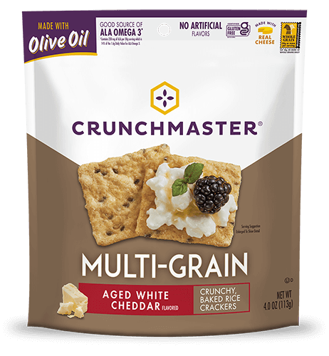 Crunchmaster Multi-Grain Aged White Cheddar Cracker, 4.0 OZ (Pack of 12)