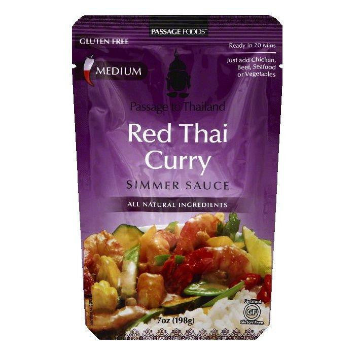 Passage Foods Medium Red Thai Curry Simmer Sauce, 7 OZ (Pack of 6)