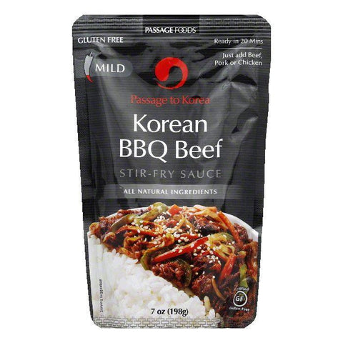 Passage Foods Mild Korean BBQ Beef Stir-Fry Sauce, 7 Oz (Pack of 6)
