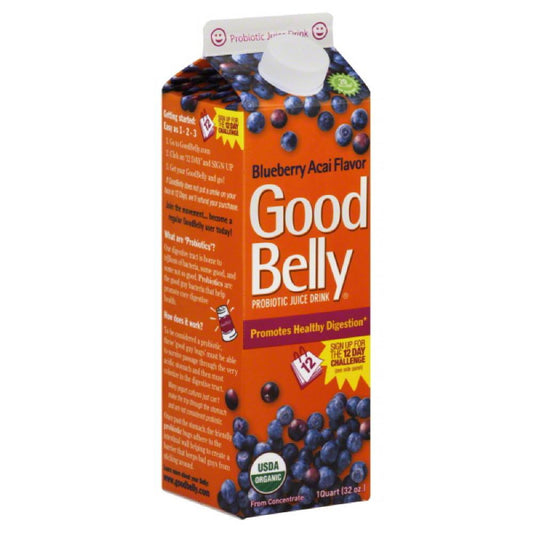Good Belly Blueberry Acai Flavor Probiotic Juice Drink, 32 Oz (Pack of 6)
