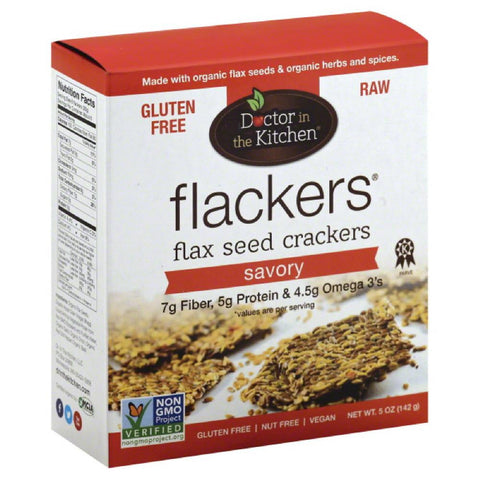 Doctor In The Kitchen Savory Flax Seed Crackers, 5 Oz (Pack of 6)
