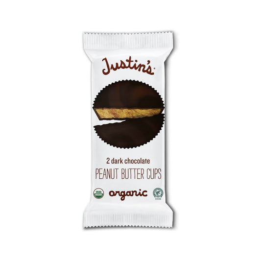 Justin's Dark Chocolate Organic Peanut Butter Cups, 1.4 Oz (Pack of 12)