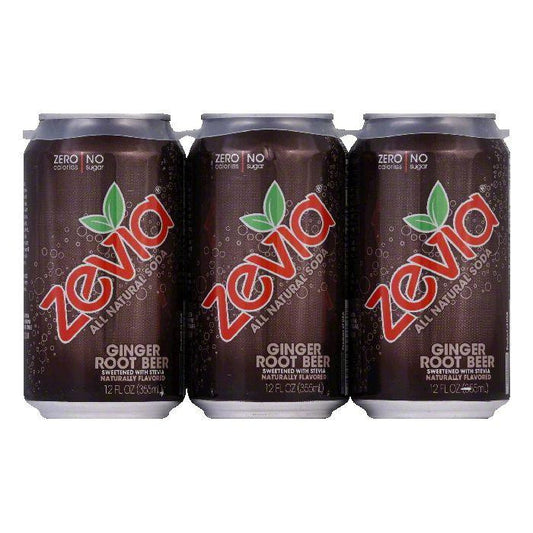 Zevia Natural Zero Calorie Ginger Root Beer, 72 FO (Pack of 4)