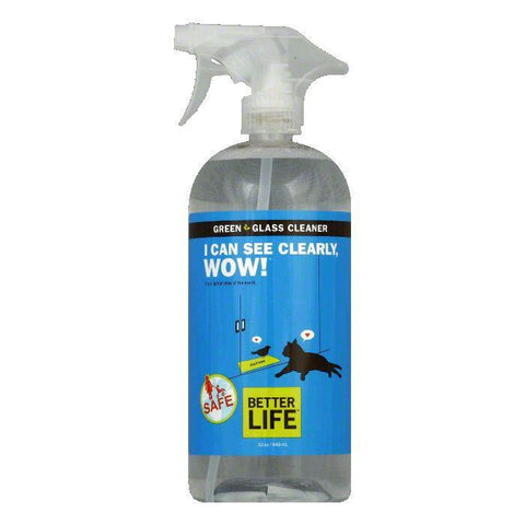 Better Life Glass Green Cleaner, 32 Oz (Pack of 6)
