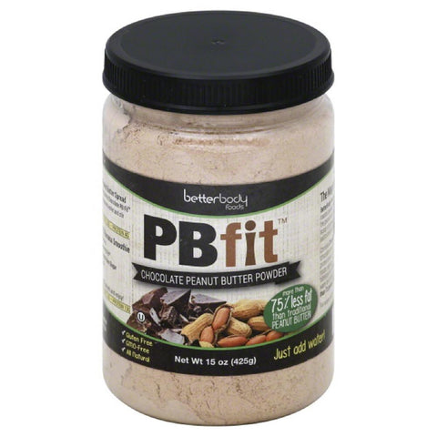 PBfit Chocolate Peanut Butter Powder, 15 Oz (Pack of 6)
