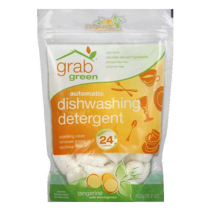 GrabGreen Tangerine & Lemongrass Dishwasher Detergent 24 Loads, 15.2 OZ (Pack of 6)