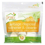 GrabGreen Tangerine & Lemongrass Garbage Disposal Freshener & Cleaner, 5.9 OZ (Pack of 12)