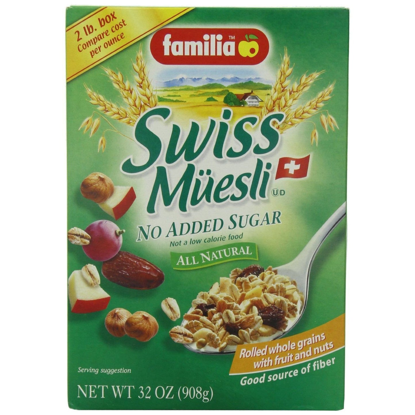 Familia Swiss Muesli Cereal, No Added Sugar, 32 Oz (Pack of 6)