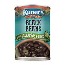 Kuner's Southwest Black Beans w/Mild Jalapenos & Lime, 15oz (Pack of 12)