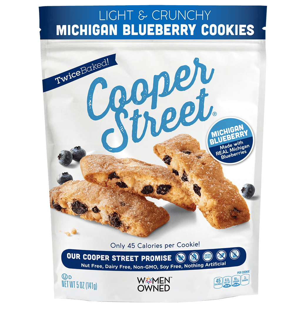 Cooper Street Light & Crunchy Michigan Blueberry Cookies, 5 OZ (Pack of 6)