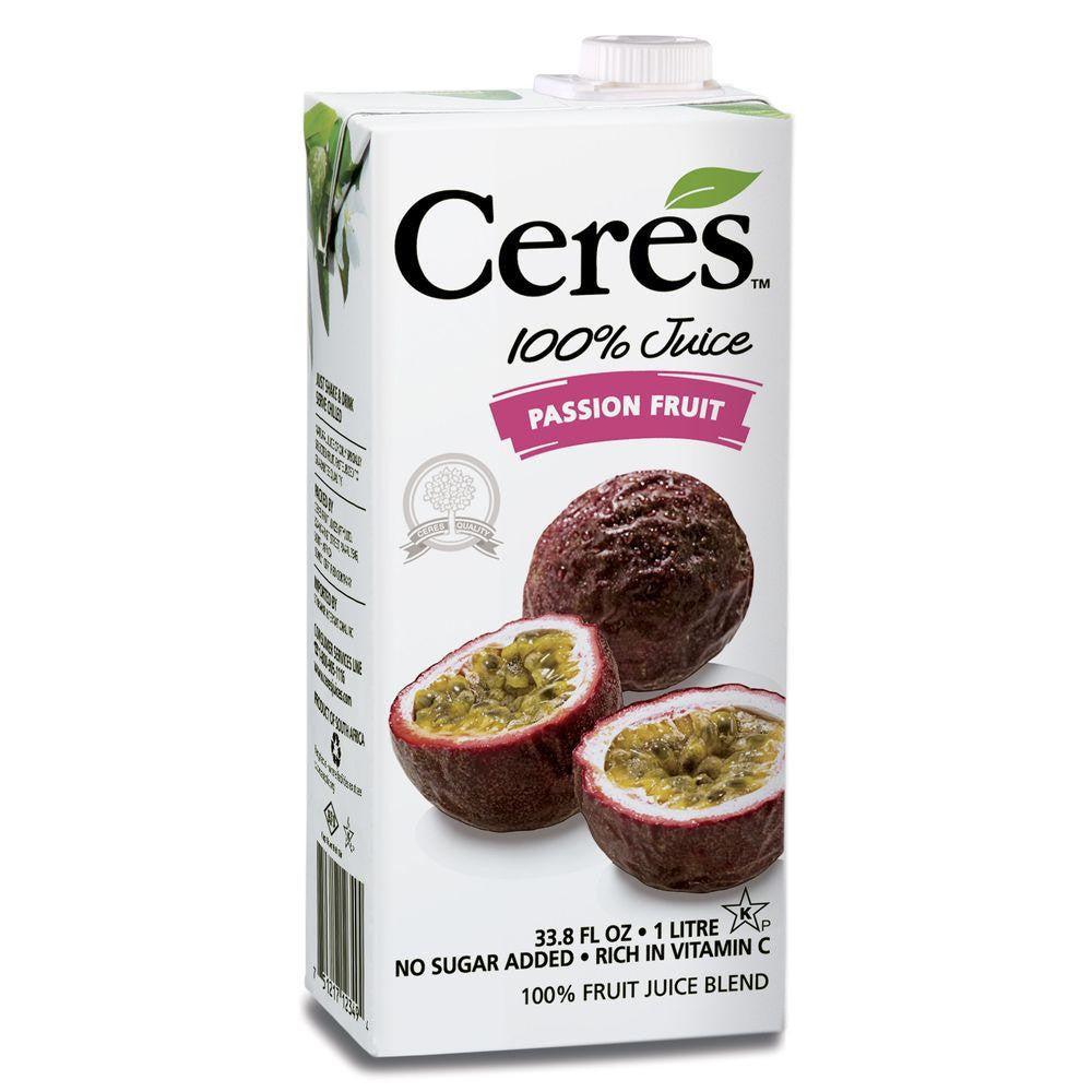 Ceres Passion Fruit 100 % Juice, 33.8 FO (Pack of 12)