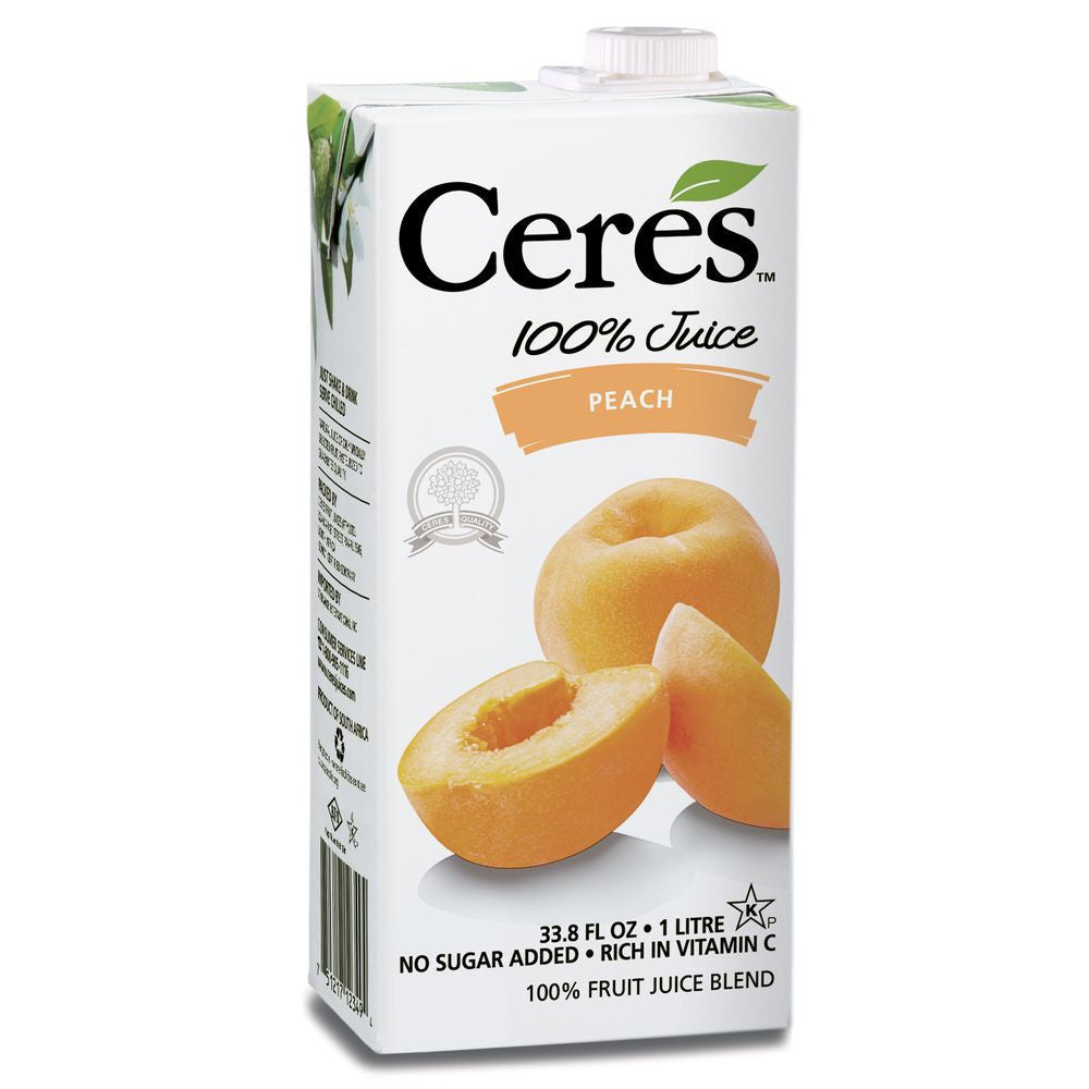 Ceres Peach 100% Juice, 33.8 Oz (Pack of 12)