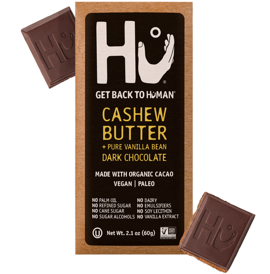 HU Cashew Butter + Vanilla Bean Dark Chocolate Bar, 2.10 OZ (Pack of 12)