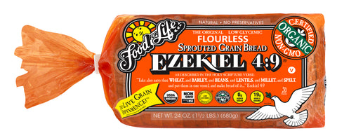 Food For Life Organic Ezekiel 4:9 Sprouted Whole Grain Bread, 24 Oz (Pack of 6)