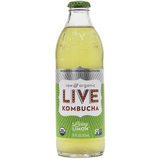 Live Beverage Living Limon Kombucha, 12 Oz (Pack of 8)