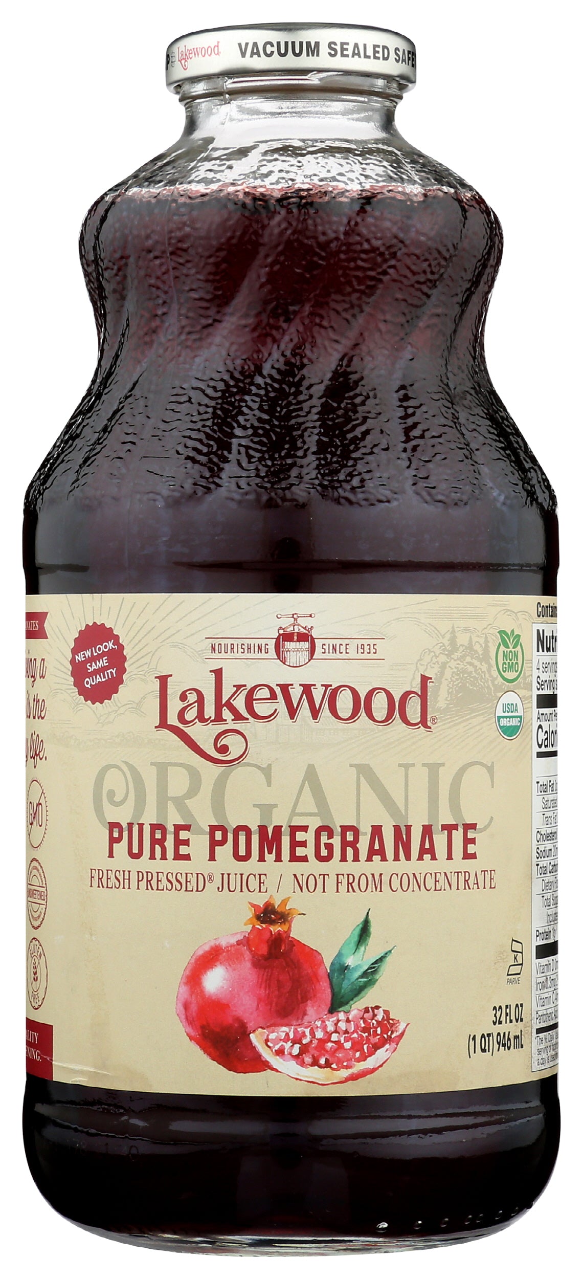 Lakewood Pure Pomegranate 100% Juice, 32 Fo (Pack of 6)