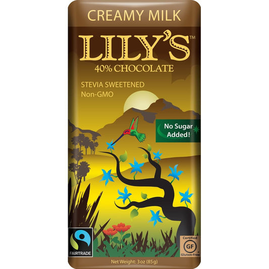 Lily's Sweets Creamy Milk Chocolate Bar, 3 Oz (Pack of 12)