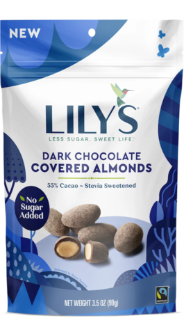Lily's Sweets Dark Chocolate Covered Almonds, 3.5 Oz (Pack of 12)