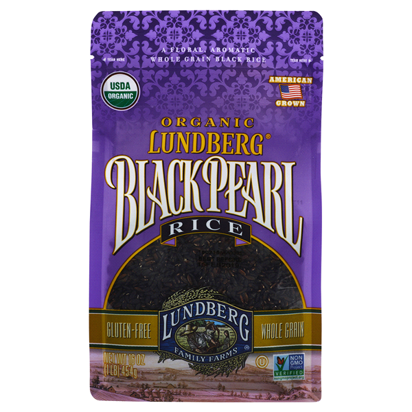 Lundberg Organic Black Pearl Rice 16 Oz (Pack of 6)