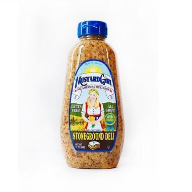 Mustard Girl Gluten Free Stoneground Deli Mustard, 12 OZ (Pack of 12)