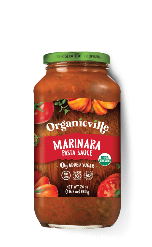 OrganicVille Marinara Pasta Sauce, 24 OZ (Pack of 6)