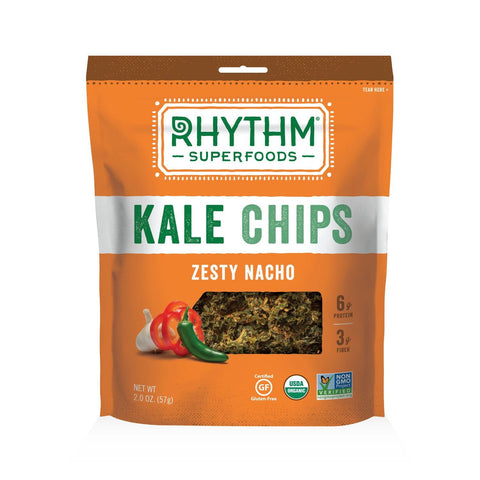 Rhythm Superfoods Zesty Nacho Kale Chips, 2 OZ (Pack of 12)
