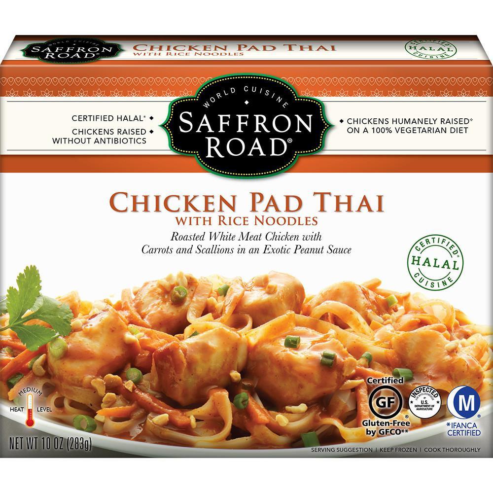 SAFFRON ROAD CHICKEN PAD THAI WITH RICE NOODLES, 10 OZ (Pack of 8)