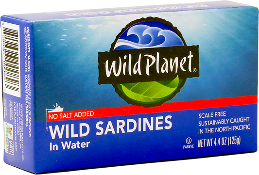 Wild Planet Wild Sardines in Water, 4.4 Oz (Pack of 12)