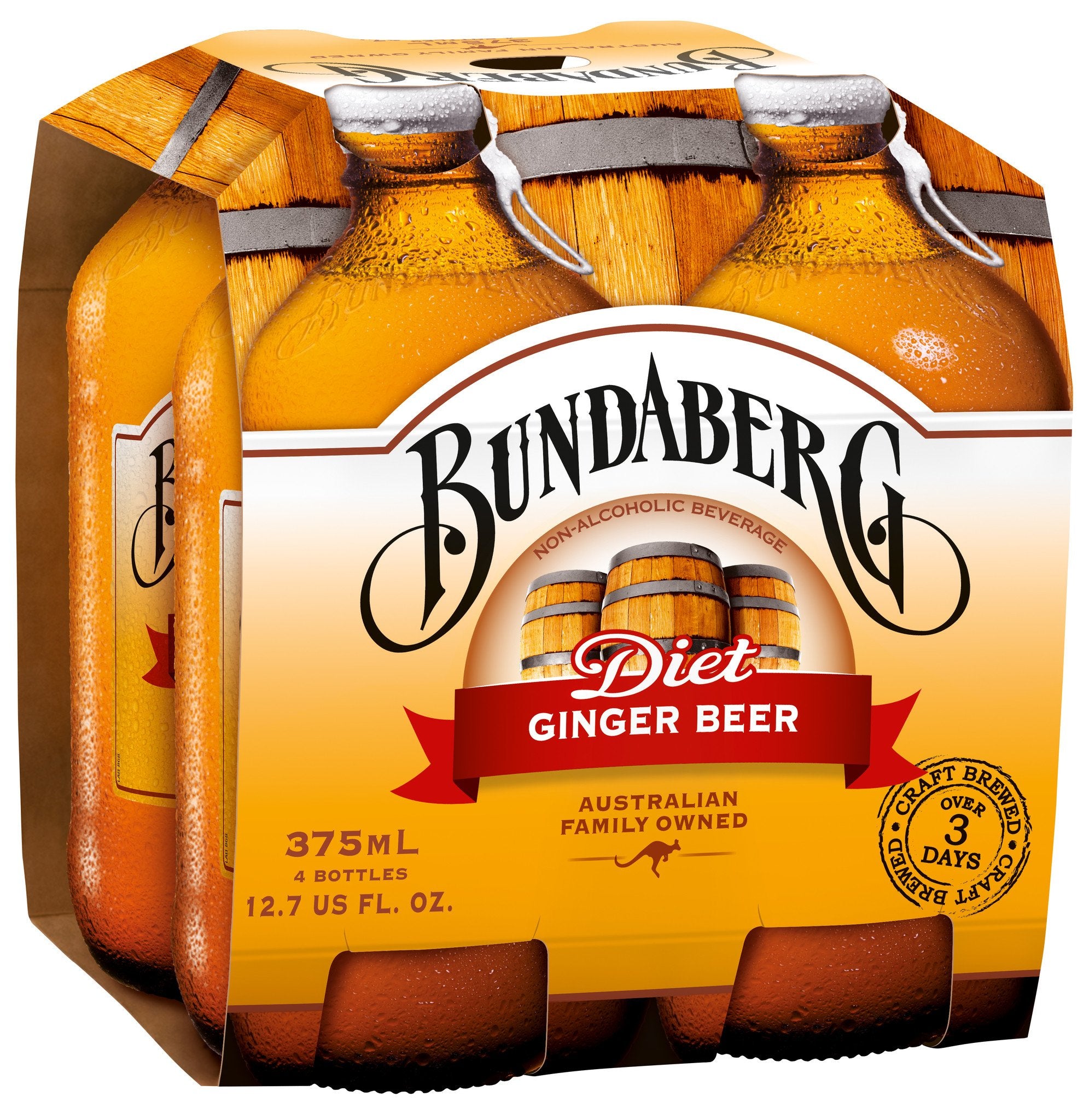 Bundaberg Diet Ginger Beer, 375 Ml (Pack of 6)